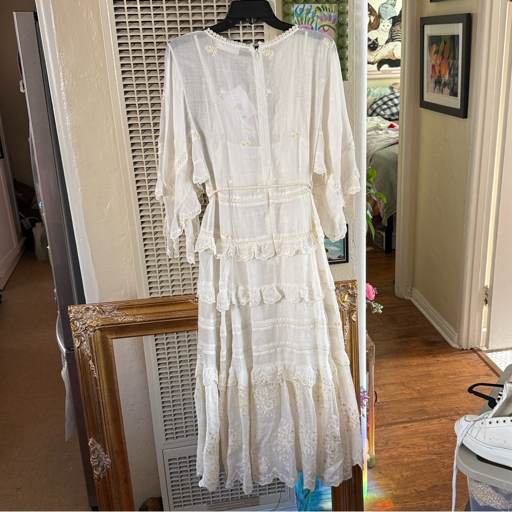 NEW Zimmermann Acacia embroidered midi dress - Picture 8 of 11